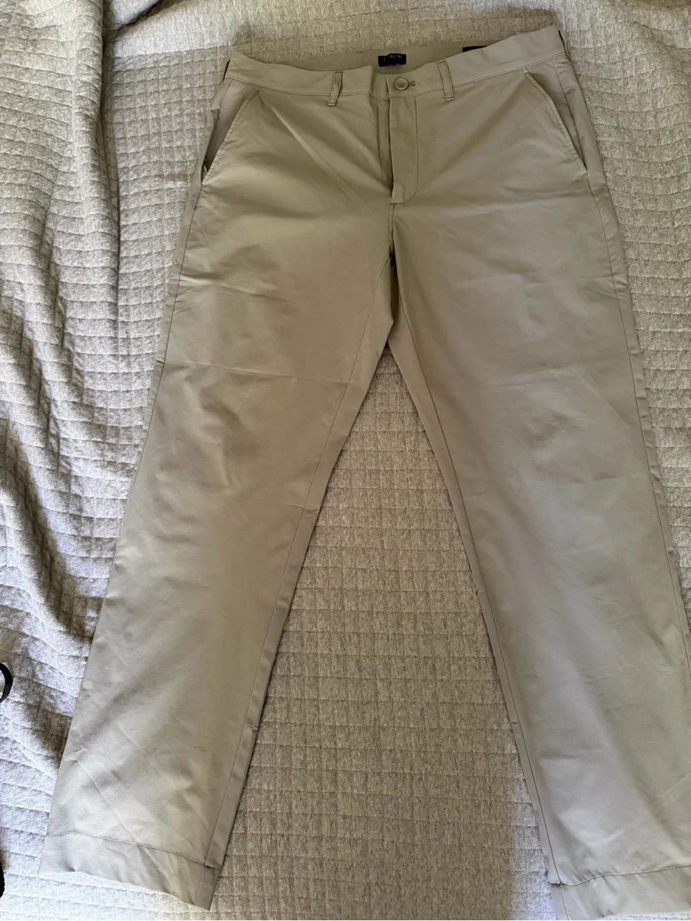J. Crew Men's Straight Fit Stretchy Chinos in Light Grey (Golf, casual, etc)